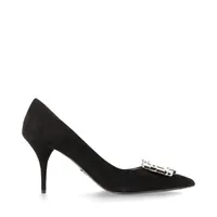 PRADA スエード パンプス プラダ スエード パンプス 38 1/2 レディース ブラック ビジュー