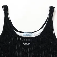 Prada 21 years Cotton Tank top 38 Ladies' Black P29980/Z6B795