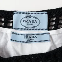 Prada 21 years Cotton Tank top 38 Ladies' Black P29980/Z6B795