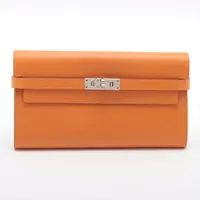 エルメス ケリーウォレット ヴォーエプソン 財布 オレンジ