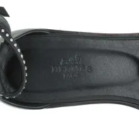 未使用 エルメス サントリーニ レザー フラットサンダル ブラック エルメス HERMES サントリーニ サンダル 靴 シューズ レザー