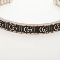 グッチ ダブルG バングル 18 925 25.5g ブラック×シルバー