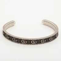グッチ ダブルG バングル 18 925 25.5g ブラック×シルバー