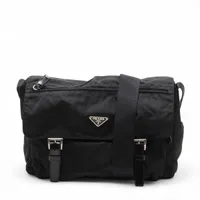 PRADA プラダ テーストナイロン ショルダーバッグ ブラック レザー プラダ テスート ナイロンxレザー ショルダーバッグ ブラック