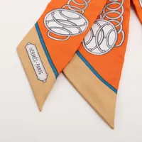 エルメス　HERMES ツイリー　リフトプロフィール　オレンジ HERMES - エルメス HERMES ツイリー LIFT PROFILE スカーフ 衣料