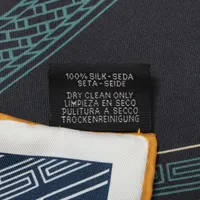 エルメス スカーフ シルク ブラック×ネイビー カレ70 ダブルフェイス