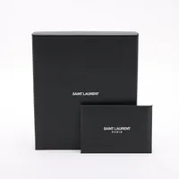 【美品】サンローラン フラグメントケース クロコ YSL ロゴ レザー 黒色 値下げ】専用美品サンローラン フラグメントケース レザー