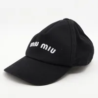 極美品✨ ミュウミュウ MIU MIU 現行 コットン　キャップ　ブラック　M miu MIUMIU ミュウミュウ ベースボールキャップ 5HC179 2DXI