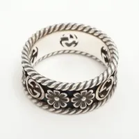 新品未使用☆GUCCI フラワーシルバーアラベスクリング14 Amazon.co.jp: [グッチ] アクセサリー リング ダブルG フラワー