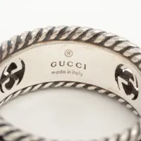 新品未使用☆GUCCI フラワーシルバーアラベスクリング14 Amazon.co.jp: [グッチ] アクセサリー リング ダブルG フラワー