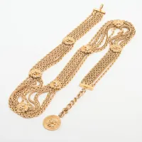シャネル ライオンヘッド チェーンベルト ヴィンテージ ゴールド GP シャネル ココマーク ライオン チェーンベルト GP ゴールド
