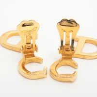 【美品】Dior CDロゴラインストーンイヤリング ゴールド CDロゴラインストーンイヤリング ゴールド ヴィンテージ