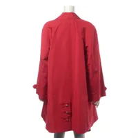 シャネル ココボタン シルク トレンチコート 38 レディース レッド