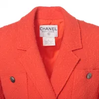 【美品】CHANEL シャネル★ジャケット★オレンジ★コットン★スパンコール34 CHANEL シャネル ツイードジャケット ジャケット トップス 上着