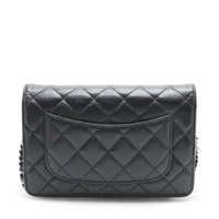 CHANEL シャネル【美品】チェーンウォレット キャビアスキン マトラッセ シャネル マトラッセ キャビアスキン チェーンウォレット