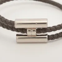 エルメス トゥルニス トレッセ ブレスレット レザー×メタル