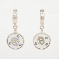 プラダ ピアス(両耳用) メタル×ラインストーン シルバー