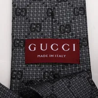 GUCCI グレー シルク ネクタイ GG シルクジャカード ネクタイブラック /グレー | GUCCI公式
