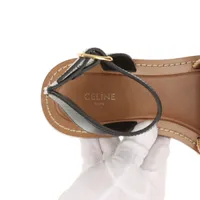 明日迄 CELINE ラフィア トリオンフ サンダル 36 セリーヌ トリオンフ エディ期 ラフィア サンダル 36 レディース