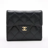 【訳アリ】CHANEL シャネル 長財布 ブラック Vステッチ ラムスキン シャネルVステッチ ファスナー長財布 黒 ゴールド金具