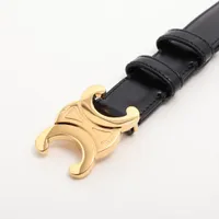 セリーヌ　ベルト　70 セリーヌ トリオンフ ベルト 70 レザー ブラック A3813061｜中古