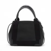 超美品◇2WAY◇鑑定済◇バレンシアガ カバスXS ポーチ付 黒 レザー BALENCIAGA バレンシアガ 390346 ネイビーカバスXS 2WAY