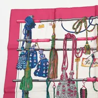 エルメス　HERMES カレ90 Pasementerie 【紐飾り】　大判 HERMES エルメス カレ 90 Pasementerie 紐飾り タッセル シルク