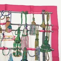 【美品】HERMESカレ 90 Pasementerie 紐飾り スカーフ エルメス カレ90 Passementerie 紐飾り スカーフ シルク