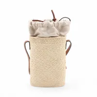 ロエベ スクエア ポケット イラカヤシ カゴ バッグ ショルダー LOEWE】ロエベ スクエアポケット イラカヤシ＆カーフ (LOEWE