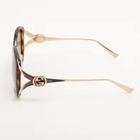 極美品 グッチ GUCCI サングラス インターロッキング GG0226SK Gucci GG0226SK Interlocking G Sunglasses Black and Gold