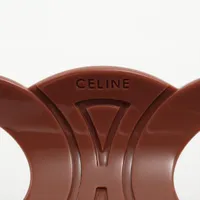【新品未使用】CELINE セリーヌ トリオンフ ヘアクリップ ブラウン つければ気分が上がるCELINE トリオンフヘアクロー ヘアクリップ