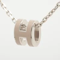エルメス　カージュドアッシュ Hキューブ ネックレス　ゴールド×ホワイト エルメス カージュドアッシュ Hキューブ GP×925 ネックレス