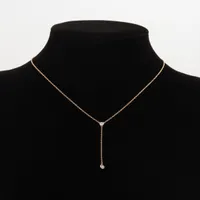 ティファニー バイザヤード ドロップ ダイヤ ネックレス 750(YG) 2.1g