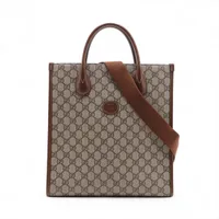 【つるもも様】グッチ　ハンドバック　ニース金具　GGスプリーム　PVC　ブラウン GUCCI - グッチ GGスプリーム グッチニース ハンドバッグ
