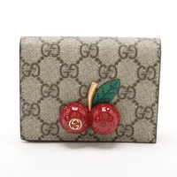 【極美品】グッチ GGスプリーム 772321 PVC コインケース ベージュ GUCCI - グッチ GUCCI GGスプリーム コインウォレット 二つ折り