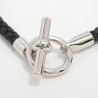エルメス グレナン ブレスレット GP×革 ブラック A3815095｜中古