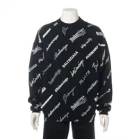 BALENCIAGA バレンシアガ コットン×ウール ニットセーター ブラック×グレー 733861 733861 バレンシアガ 23SS コットン×ウール ニット L メンズ ブラック