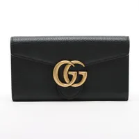 グッチ GGマーモント 456117 レザー ラウンドジップウォレット
