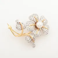 ティファニー　スクリブル　ブローチ 750/PT950ダイヤ付き　希少 Tiffany & Co. - ティファニー ブローチ ダイヤ ダイヤモンド