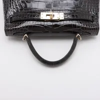 エルメス ミニケリー2 20 アリゲーター グラファイト ゴールド金具 K