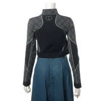 GUCCI グッチ 726373 23SS ブラック  GGジャカード ハーフジップ クロップド ジャージー ブラック×グレー S トップス ナイロン レディース 中古 楽天市場】グッチ GUCCI GGジャカード ハーフジップ ジャージ