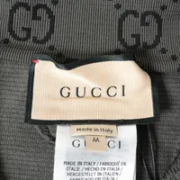 GUCCI グッチ 726373 23SS ブラック  GGジャカード ハーフジップ クロップド ジャージー ブラック×グレー M トップス ナイロン レディース 中古 GUCCI グッチ 726373 23SS ブラック GGジャカード ハーフジップ