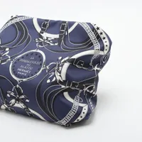 HERMES ネイビー シルク ハンカチ HERMES シルク ミニスカーフ
