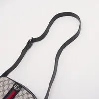 【希少】グッチ　ハンドバッグ　GGスプリーム　総柄　PVC　レザー　ネイビー GUCCI - 【5ge6190-h】グッチ ハンドバッグ GGスプリーム 432674