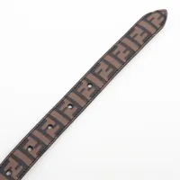フェンディ ズッカ ベルト 75 レザー ブラウン×ブラック