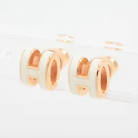 エルメス カージュドアッシュ Hキューブ ピアス(両耳用) メタル