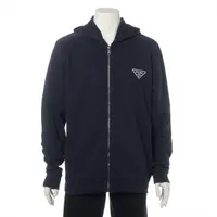 K*I様 21SS PRADA ロゴパーカー コットン ブラック L プラダ トライアングルロゴ 21AW コットン パーカー XXL メンズ
