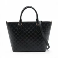 美品✨ グッチ　バンブー　ナイロン　ハンドバッグ　大容量　ブラック　2way グッチ グッチシマ レザー 2WAYハンドバッグ ブラック 432124