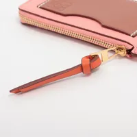 ロエベ アナグラム レザー コインケース ピンクxブラウン