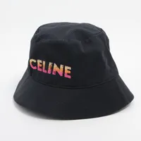 CELINE セリーヌ コットン ロゴ バケットハット メンズ ブラック 美品 CELINE 【極美品】 セリーヌ ロゴ バケットハット 帽子 ブラック